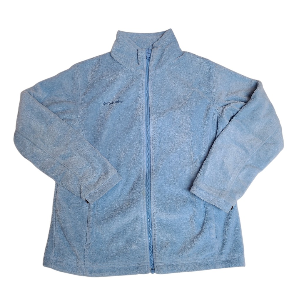 Columbia Fleece Interchange Jacket Womens Size Medium Blue Full Zip Pockets